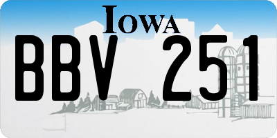 IA license plate BBV251
