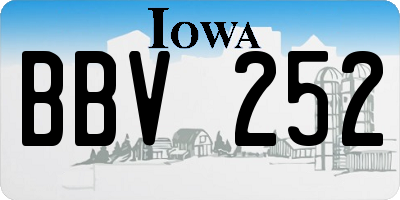 IA license plate BBV252