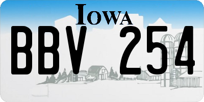 IA license plate BBV254
