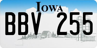 IA license plate BBV255