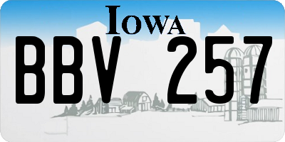 IA license plate BBV257