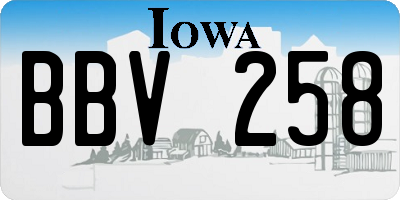 IA license plate BBV258