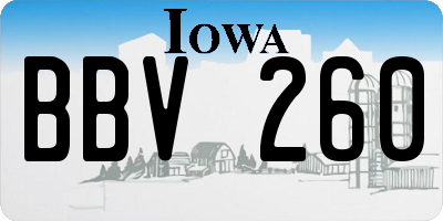 IA license plate BBV260