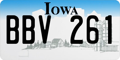 IA license plate BBV261