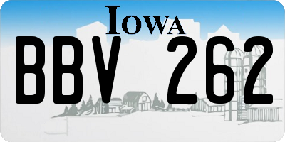 IA license plate BBV262