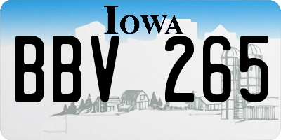 IA license plate BBV265