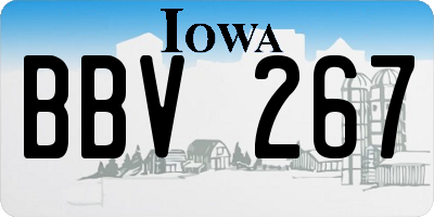 IA license plate BBV267