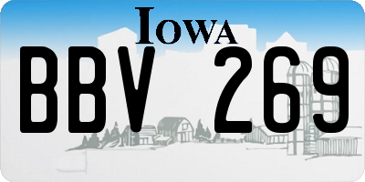IA license plate BBV269
