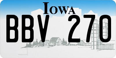 IA license plate BBV270