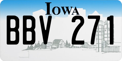 IA license plate BBV271