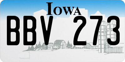 IA license plate BBV273