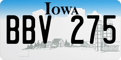 IA license plate BBV275