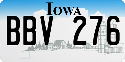 IA license plate BBV276