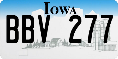 IA license plate BBV277