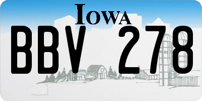IA license plate BBV278