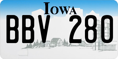 IA license plate BBV280