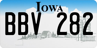 IA license plate BBV282