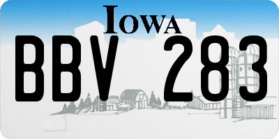 IA license plate BBV283