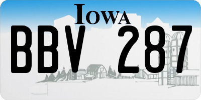 IA license plate BBV287