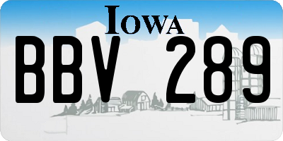 IA license plate BBV289