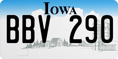 IA license plate BBV290