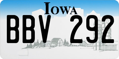 IA license plate BBV292