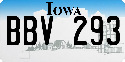 IA license plate BBV293