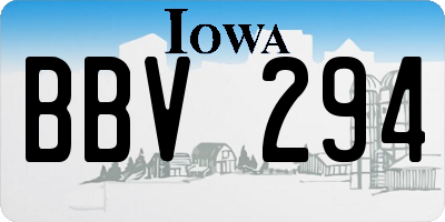 IA license plate BBV294