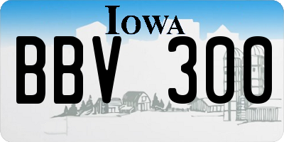 IA license plate BBV300
