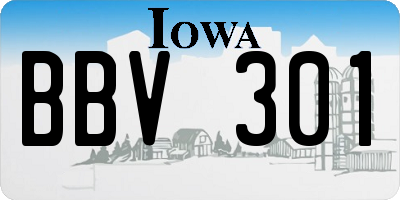 IA license plate BBV301