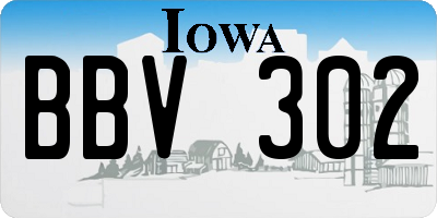 IA license plate BBV302