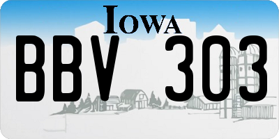 IA license plate BBV303