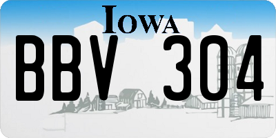 IA license plate BBV304