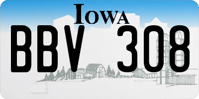 IA license plate BBV308