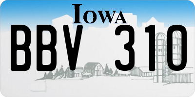 IA license plate BBV310