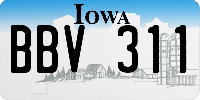 IA license plate BBV311