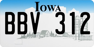IA license plate BBV312