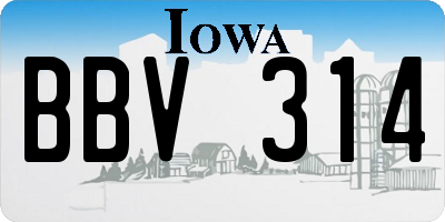 IA license plate BBV314