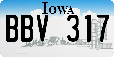 IA license plate BBV317