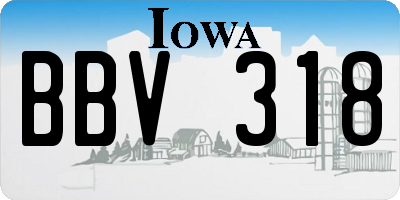 IA license plate BBV318