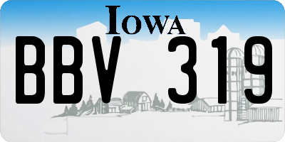 IA license plate BBV319