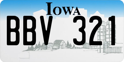 IA license plate BBV321