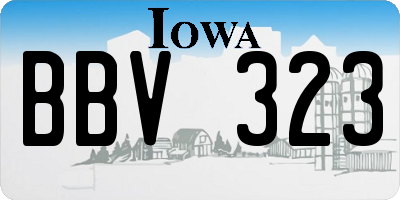 IA license plate BBV323