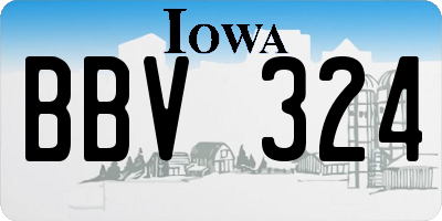 IA license plate BBV324