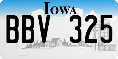 IA license plate BBV325