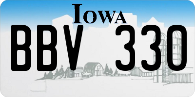 IA license plate BBV330