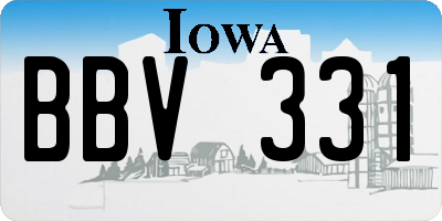 IA license plate BBV331