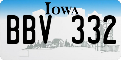 IA license plate BBV332