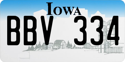 IA license plate BBV334