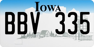 IA license plate BBV335